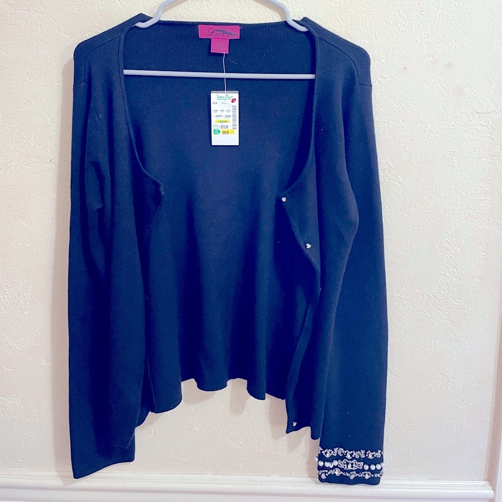 NWT Stein Mart Lace Women’s L Black Sweater